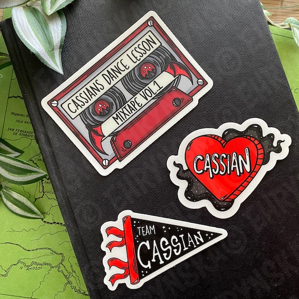 Officially Licensed Sarah J Maas ACOTAR Team Cassian Night Court Waterproof Vinyl Sticker Bundle Pack!