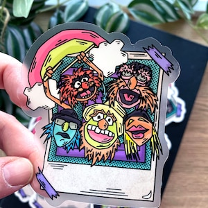 Electric Mayhem Muppet Polaroid  Waterproof Clear 3.5"x3" Vinyl Waterbottle Sticker!