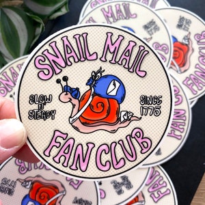 Snail Mail  Fan Club Pony Express White Vinyl Waterproof 3x3 Sticker!