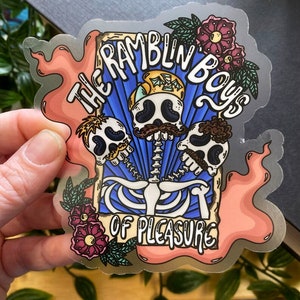 The Lawrence Arms The Ramblin' Boys of Pleasure Carta de tarô adesivo transparente – vinil à prova d'água, produtos de banda de rock, decalque para laptop