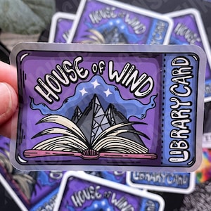 Officially Licensed Sarah J Maas ACOTAR House of Wind Library Card Waterproof Clear 3x3 Vinyl Sticker!