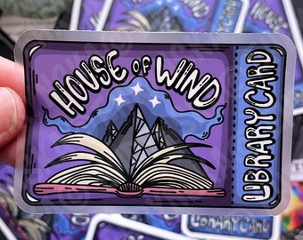 Officially Licensed Sarah J Maas ACOTAR House of Wind Library Card Waterproof Clear 3x3 Vinyl Sticker!