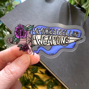 TS Memories Feel Like Weapons Waterproof 3x3 Vinyl Clear Sticker