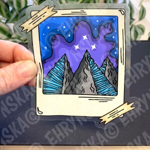 ACOTAR Velaris Polaroid Mountain Officially Licensed Sarah J Mass 4x4 Clear Vinyl Sticker