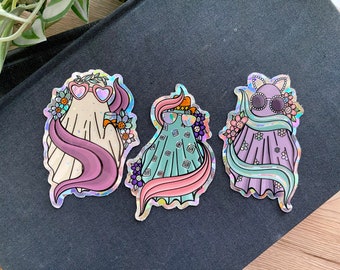 TS It's Me Hi Ghostie Glasses Waterproof 3x2 Vinyl Glitter Sticker - 3 Pack!