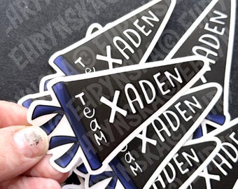 Fourth Wing Xaden Riorson TeamFlag Love Shadow Daddy Officially Licensed Waterproof 3x3 Vinyl Sticker!