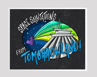 Space Salutations From Tomorrowland Space Mountain Kunstdruck!