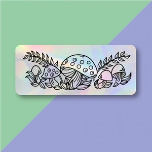 Sears Merry Mushroom Rectangle 4&quot;x1.5&quot; Inch Clear Rainbow Making Suncatcher Window Decal