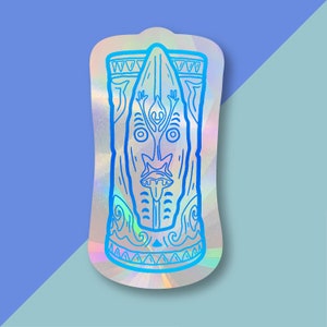 Trader Sam&#39;s Enchanted Tiki Bar Tangaroa Cooler Rainbow Maker Suncatcher 4&quot;x3.5&quot; Window Decal