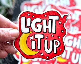 Crescent City Light It Up 3"x3.25" White Vinyl Sticker - Officially Licensed SJM Merch
