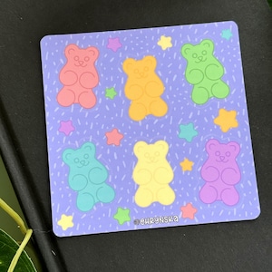 Gummy Bear Candy 5x5 "wasserfester Vinyl-Stickerbogen."