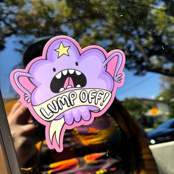 Lumpy Cloud Oh My Glob Lump Off Waterproof 4"x3.9" Matte Waterproof Car Window Cling