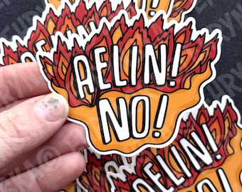 Throne Of Glass Aelin Fireheart Queen of Terrasen Aelin NO! White Vinyl Sticker - Officially Licensed SJM Merch