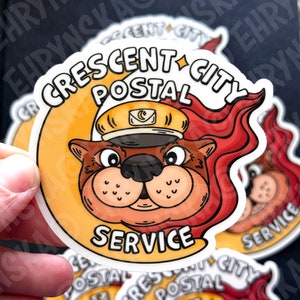 Crescent City Postal Service Otter Mail Logo durchsichtiger Vinyl-Aufkleber – offiziell lizenzierter SJM Merch
