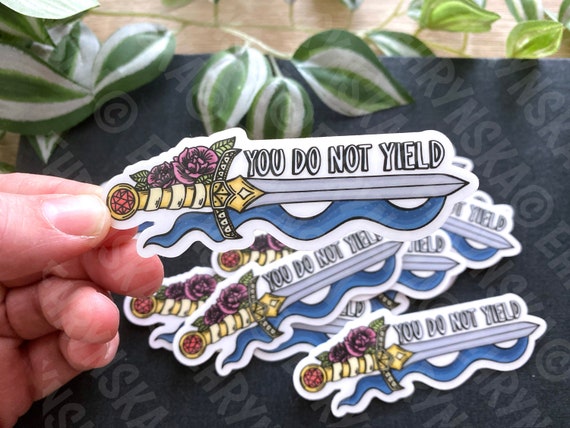 Throne Of Glass Aelin Goldryn Sword You Do Not Yield Clear Vinyl Sticker - Officially Licensed SJM Merch