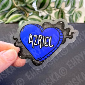 ACOTAR Azriel Candy Heart officieel gelicentieerde Sarah J Maas Clear Waterproof 3x3 Vinyl Sticker, Bookish Sticker, Bookish Gift, ACOTAR Gifts
