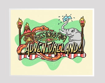 Greetings From Adventureland Disneyland Art Print!