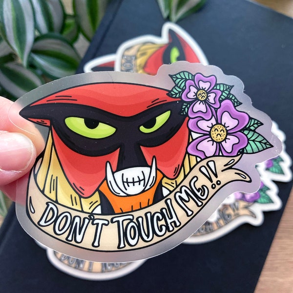 Brak Don't Touch Me Tattoo Style The Brak Show Space Ghost 3.5"x2.5" inch Clear Waterproof Vinyl Sticker!