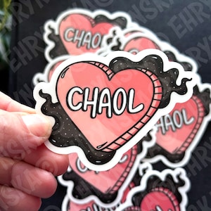 Throne Of Glass Chaol Candy Herz durchsichtige Vinyl-Aufkleber - offiziell lizenzierter SJM Merch
