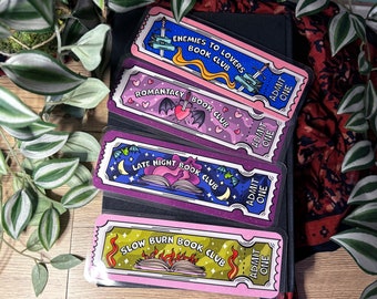 Book Trope Slow Burn Romantacy Late Night Enemies to Lovers Book Club Movie Ticket 2x6 Laminated Bookmark - You Choose Your Style!
