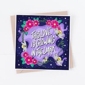 This Love Is Glowing Lover TS Lyric 5.25x5.25 Blank Greeting Card