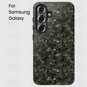 Camo Phone Case for Galaxy S25 S24 S23 Plus Ultra, Military Pattern Case, Army Camouflage Phone Cover, Green Brown Tan Case, Case for Men