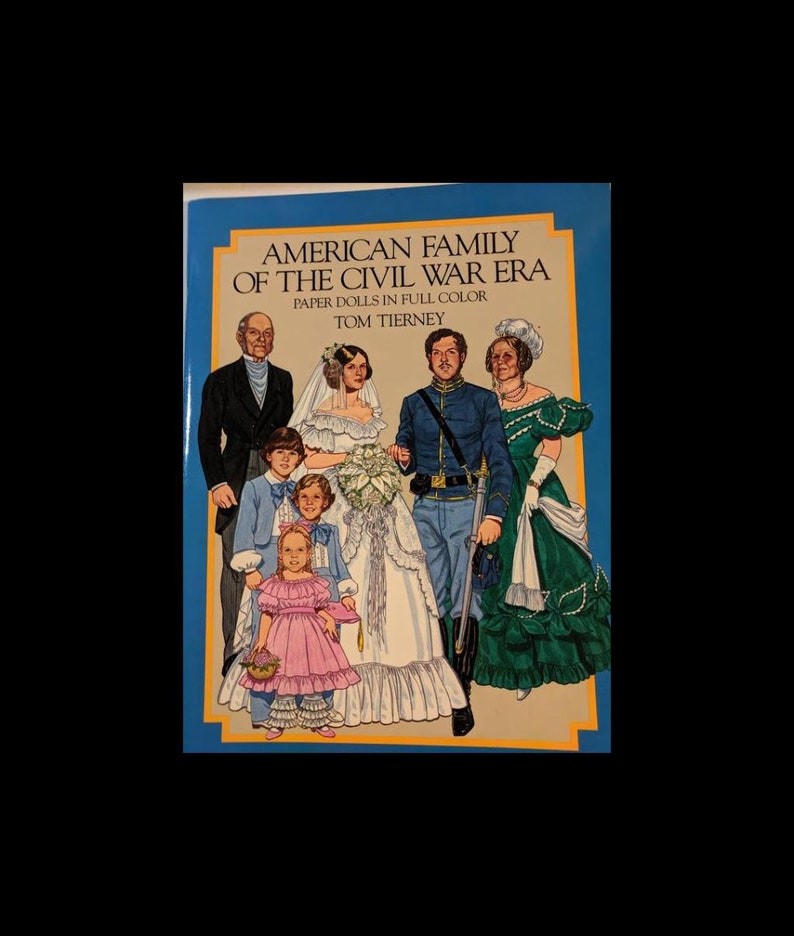Vintage 1980s American Family of the Civil War Era Paper Dolls in Full