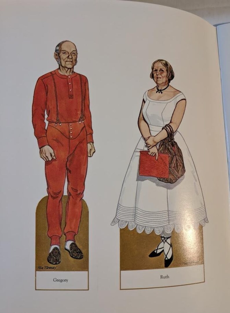 Vintage 1980s American Family of the Civil War Era Paper Dolls in Full