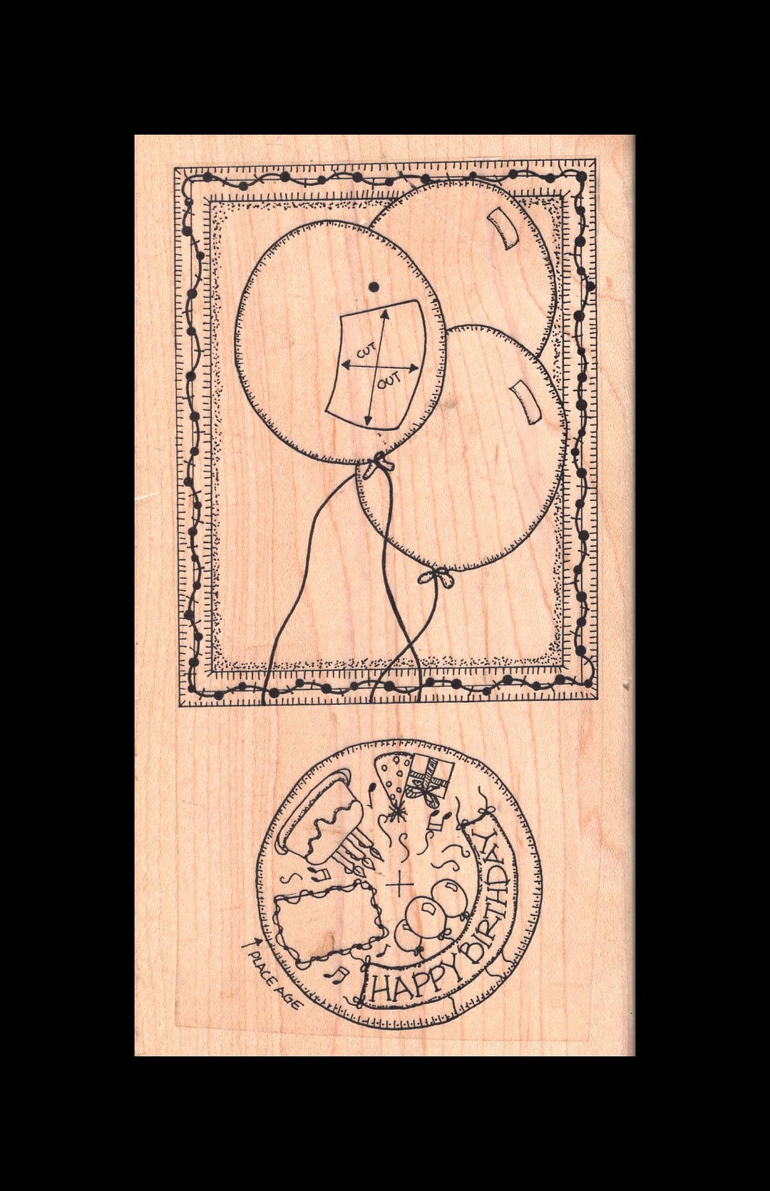Happy Birthday Spinner Rubber Stamp Wood Mount by Limited Edition - Etsy