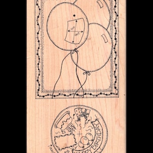 Happy Birthday Spinner Rubber Stamp Wood Mount by Limited Edition