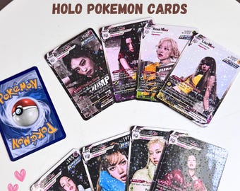 BLACKPINK Holo Pokemon Trading Cards | Kpop photocards | BLINK | Fanmade Cards | Custom Cards | kpop gift | Jump | Deadline Tour | Lomo Card