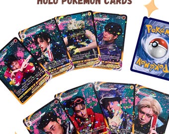 Ateez Golden Hour Part 5 Holo Pokemon Trading Cards | Kpop photocards | Atiny | Fanmade Lomo Cards | gift ideas | Aniteez | K-pop | Bad |