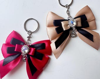RED / GOLD Bow Keychain | Keychain Bag Charm | Kpop Decoration | Kpop Keychain | Concert Ribbon Bow | Stray Kids Keychain | Ateez Keychain