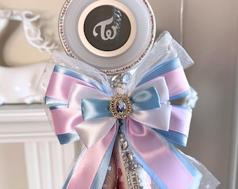 Pink Blue White Lightstick Bow | Kpop Decoration | Concert Ribbon Bow | Carat | Concert Gear | K-pop Merch Gifts | SEVENTEEN | Light stick