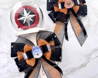 Stray Kids Orange Black Lightstick Bow | Kpop Decoration | Concert Ribbon | SKZOO | Straykids | This & That | SKZ Stay | Run It Tour | K-pop