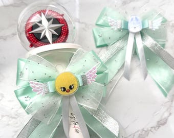 Stray Kids Teal White Lightstick Bow | Kpop Decoration | Concert Ribbon | SKZOO | Straykids | This & That | SKZ Stay | Run It Tour | K-pop
