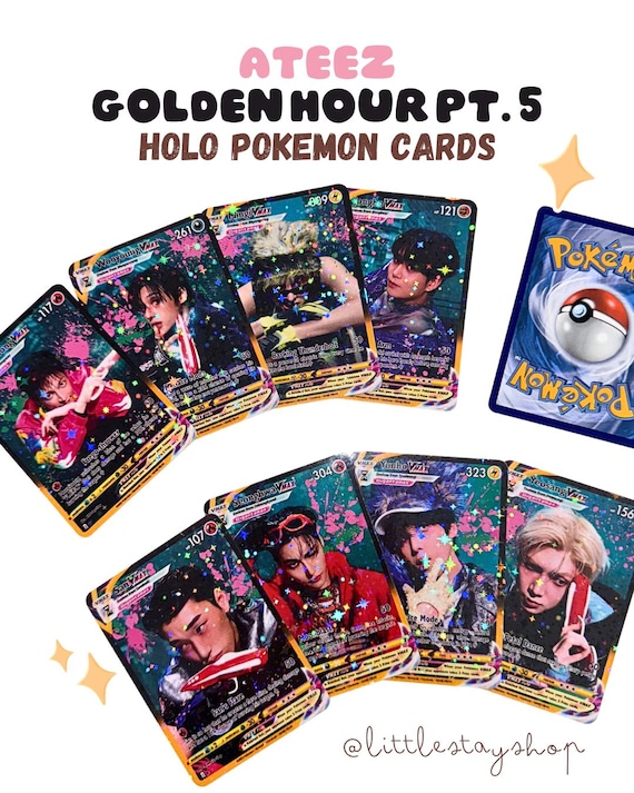 ATEEZ トレカ GOLDEN HOUR : Part.5 ユノ　popup Ateez Golden Hour Part 5 Holo Pokemon Trading Cards | Kpop