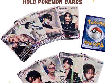 Stray Kids Run It Holo Pokemon Cards | Tour Kpop photocards | Straykids | Fanmade Lomo Cards | Holographic Card | SKZ Stay | THIS & THAT