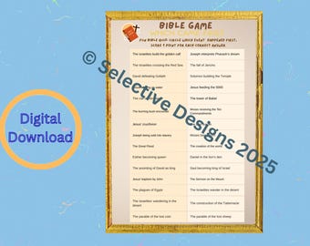 Bible Trivia Game: What Came First? - Printable Church Activity (PDF)