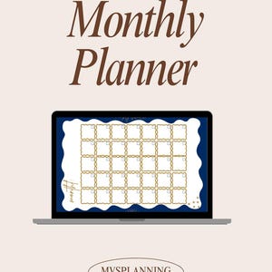 Printable Monthly Planner | Minimal Undated Calendar PDF | Aesthetic Month Overview | A4 A5 Letter | Simple Monthly Organizer