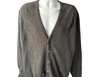 Cypress Links M Preppy Cardigan Gray Button Front 90s USA Made