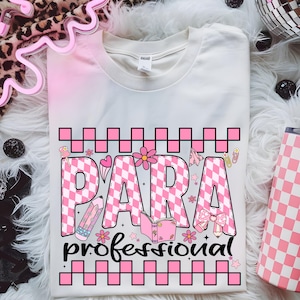 Groovy Paraprofessional PNG: Retro Checkered Design (Digital Download