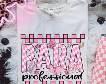 Groovy Paraprofessional PNG: Retro Kariertes Design (Digitaler Download