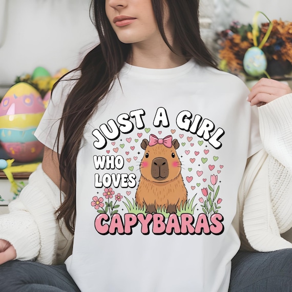 Kawaii Capybara PNG, Girl Capybara Lover, Sublimation Design (Digital Download)