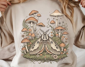 Cottagecore Motte PNG | Vintage Pilz Sublimation | Wald Witchy Digitaler Download | Nature Goblincore T-Shirt-Datei