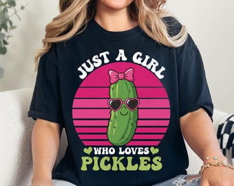 Funny Pickle Girl PNG: Kawaii Clipart for T-Shirts (Digital Download)