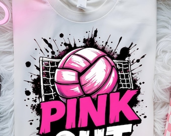 Pink Out-volleybal, png-bestand: lint borstkanker (digitale download)