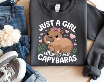 Capybara Girl PNG, Kawaii Rodent Clipart (Digital Download)