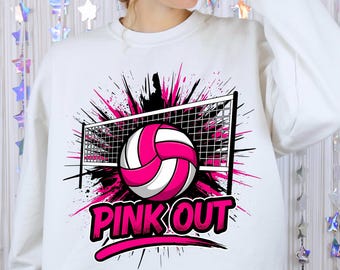Pink Out-volleybal, png-bestand: lint borstkanker (digitale download)