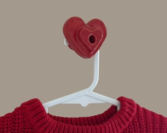 Heart Ceramic Wall Hook, Nursery Room, Handmade Decor, Playroom Decor, Wall Hangings